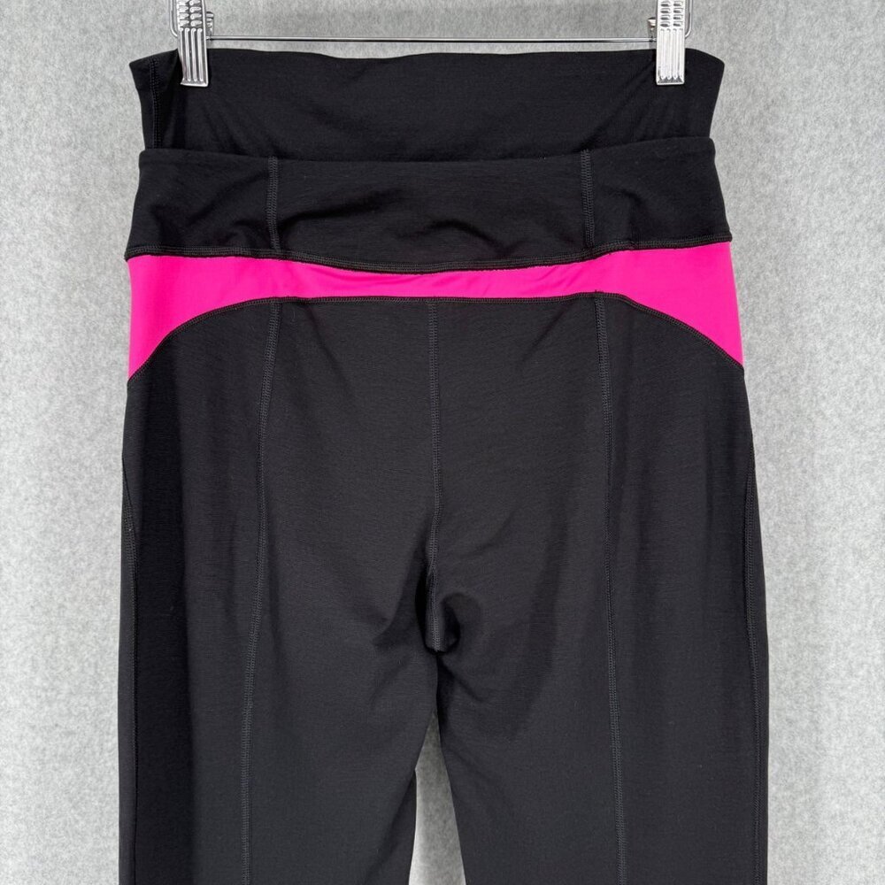 Spanx Womens SlimX Bagel Buster Double Waistband Flare Legging Size L Black Pink - Picture 5 of 13